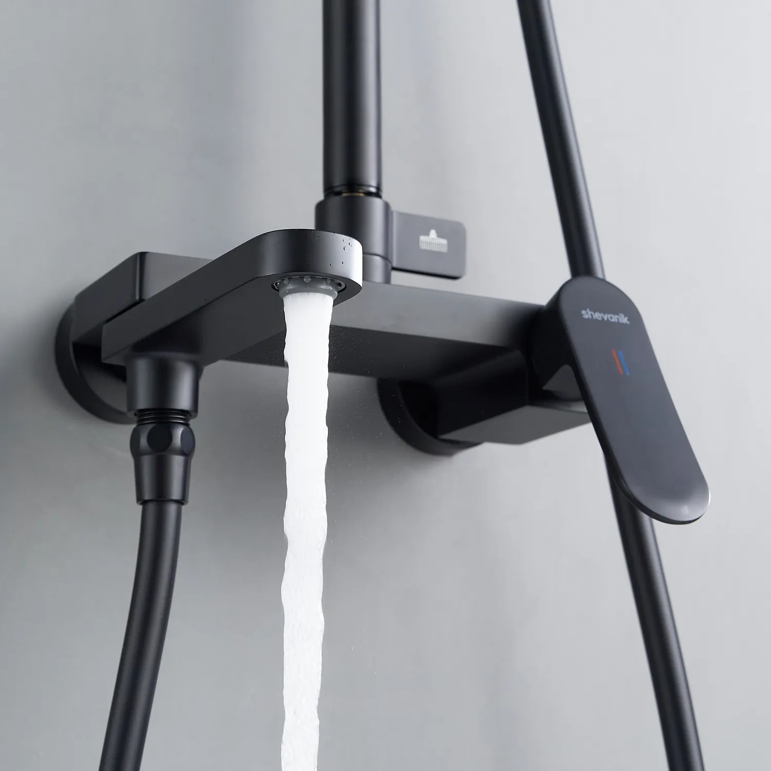 Душевая система Shevanik S4536H, черный