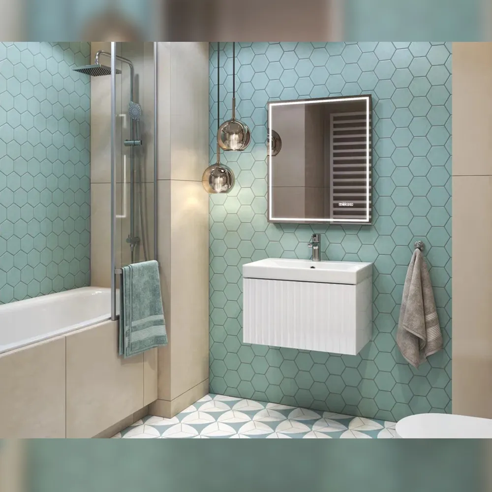 Тумба с раковиной подвесная Velvex Compo tp.COM.9696.60.1Y белый глянец, 60 см