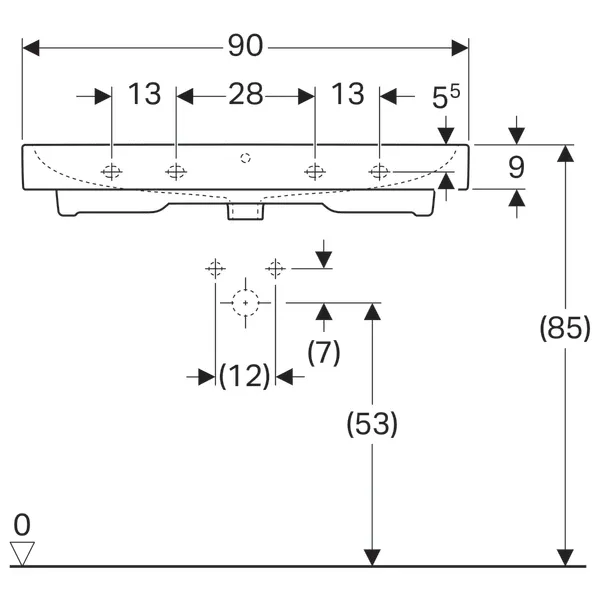 Раковина Geberit iCon 124090000 белый
