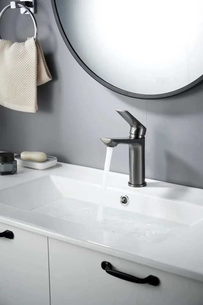 Cмеситель для раковины Knotlor KN-60/GM, оружейная сталь