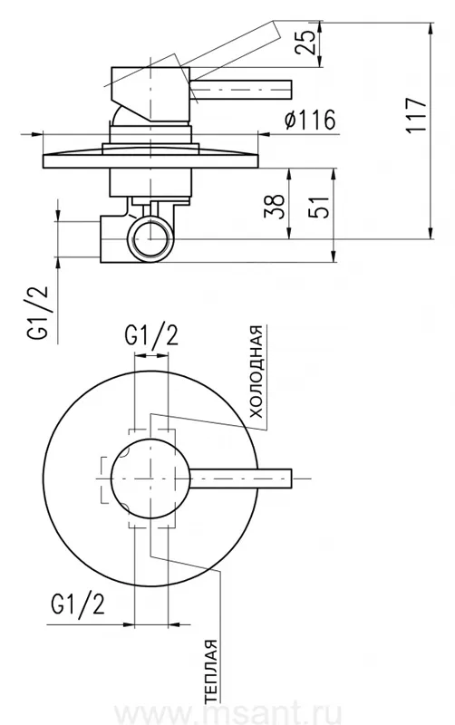 Смеситель для душа Rav Slezak Seina SE983