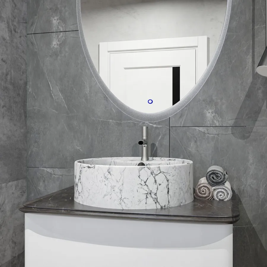 Раковина чаша Maretti EA13NS44-740MR, белый мрамор