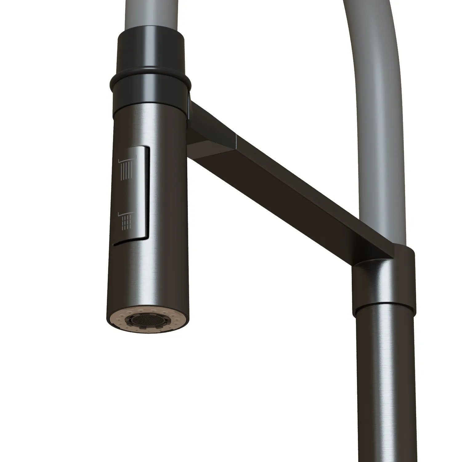 Смеситель для кухни 35k MIXLINE МЛНС-0402Г/MLSS-0402BL сер.гиб. излив магнит,п/гайку ЧЕРНЫЙ ГРАФИТ (556019)