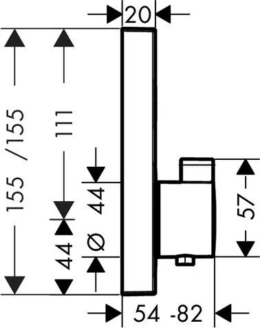 Термостат Hansgrohe Select Термостат ShowerSelect с запорным вентилем (внешняя часть) хром (15762000)