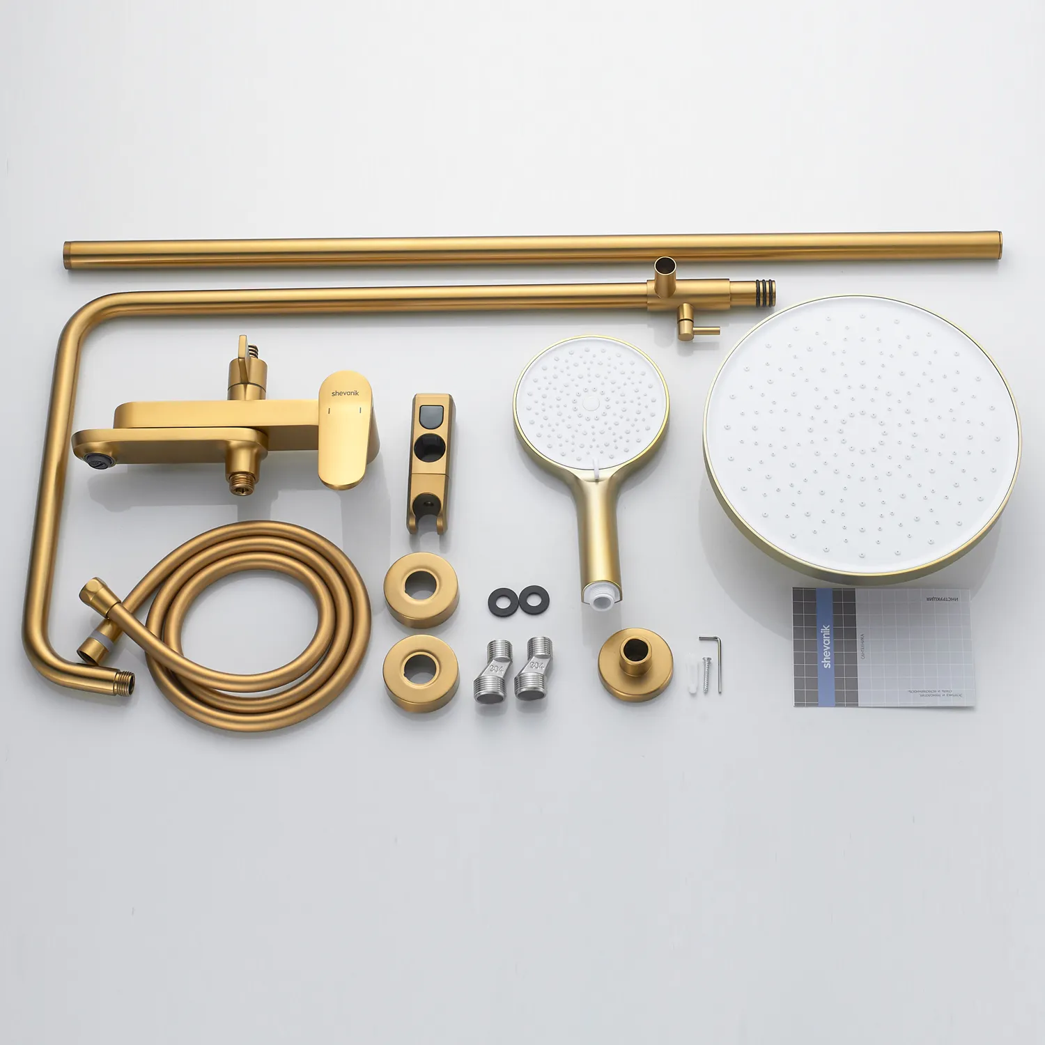 Душевая система Shevanik S4336G, золотой сатин