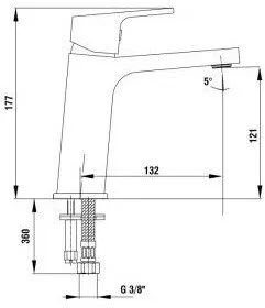 Смеситель для раковины E.C.A Tiera 103508989EX