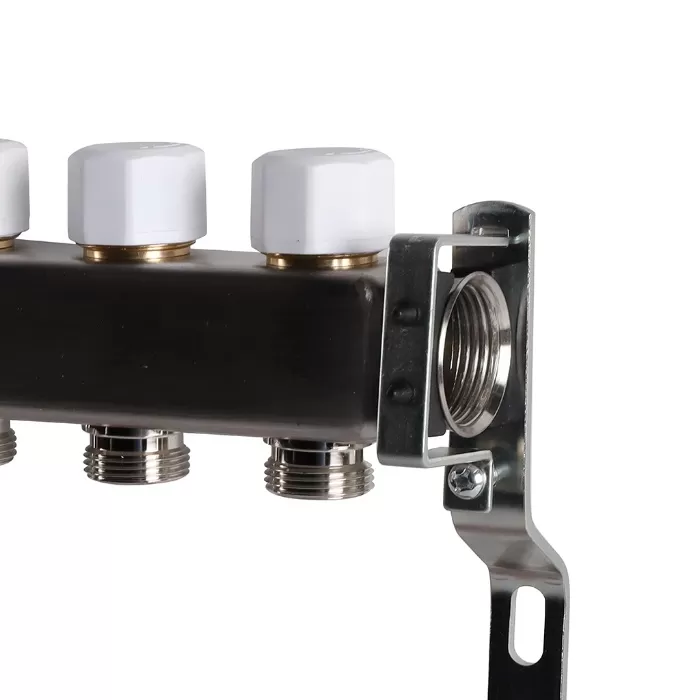 Коллектор Rommer 1"x3/4" на 8 контуров с запорными клапанами (нерж. сталь) (RMS-3200-000008)