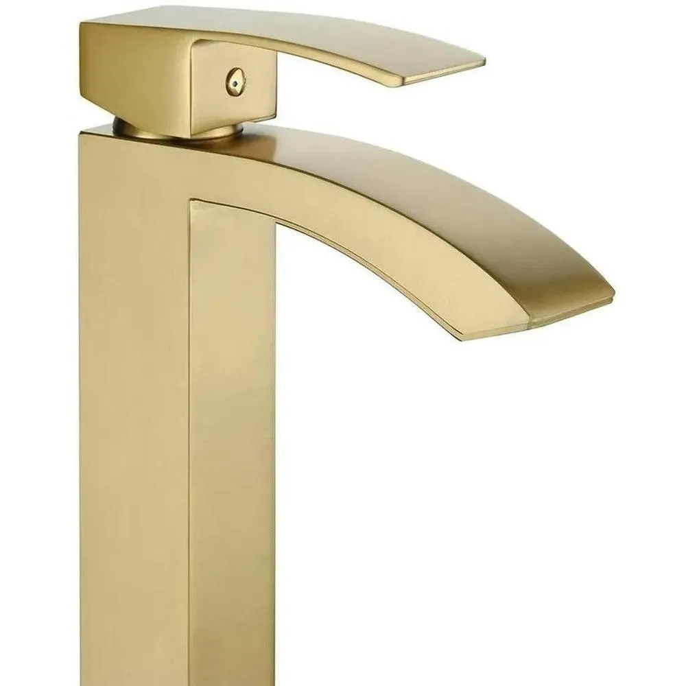 Смеситель для раковины высокий Grocenberg GB3007MG, матовое золото