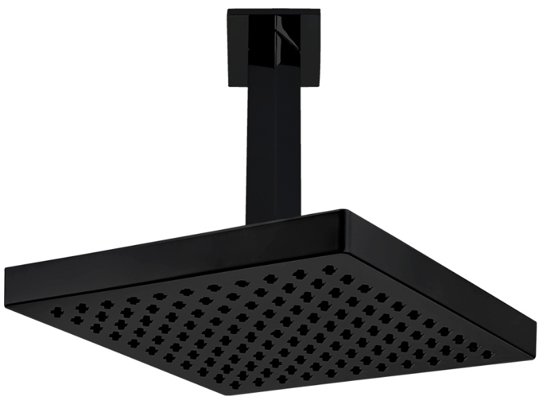 Квадратный E.C.A. TIERA верхний душ 200x200мм матовый черный 102145032C1EX