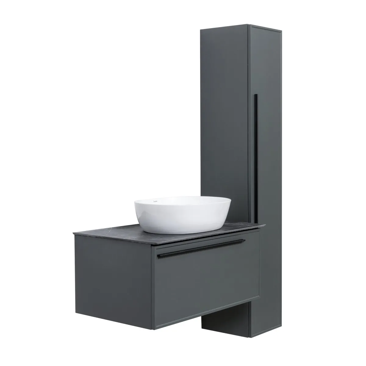 Тумба под раковину подвесная La Fenice Elba FNC-01-ELB-G-80, серо-зеленая