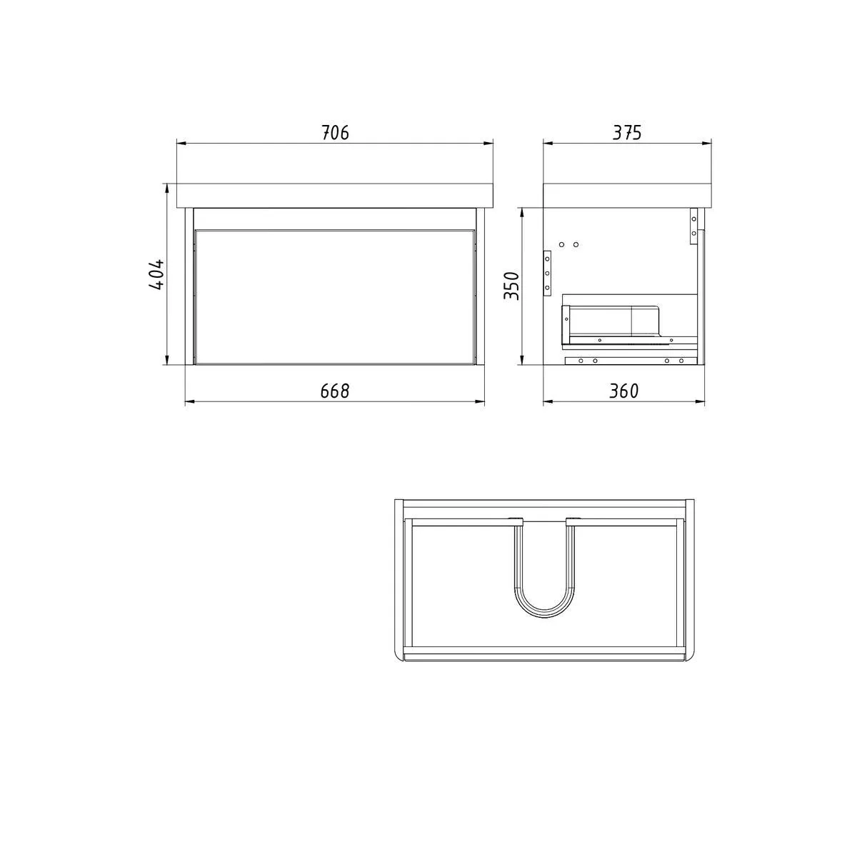 Тумба под раковину подвесная Dreja Luxury 70 см, серый базальт