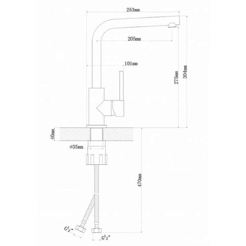 Смеситель для кухни Florentina ДЕЛЬТА 313.06H.1123.305, грей