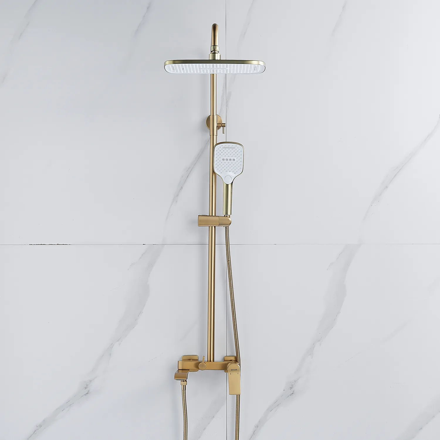 Душевая система Shevanik S4136G, золотой сатин
