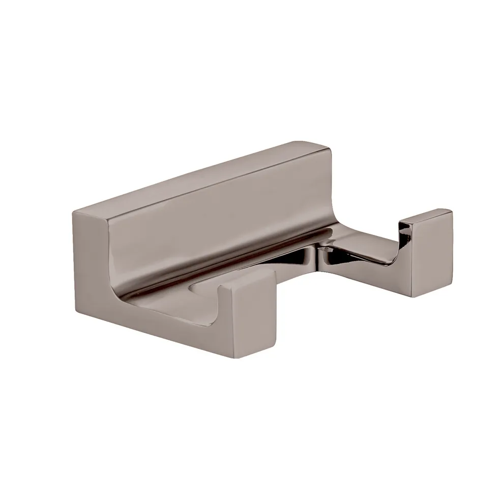 Крючок для ванной комнаты двойной Rav Slezak NIL NLA0102MGL, серый металлик глянцевый