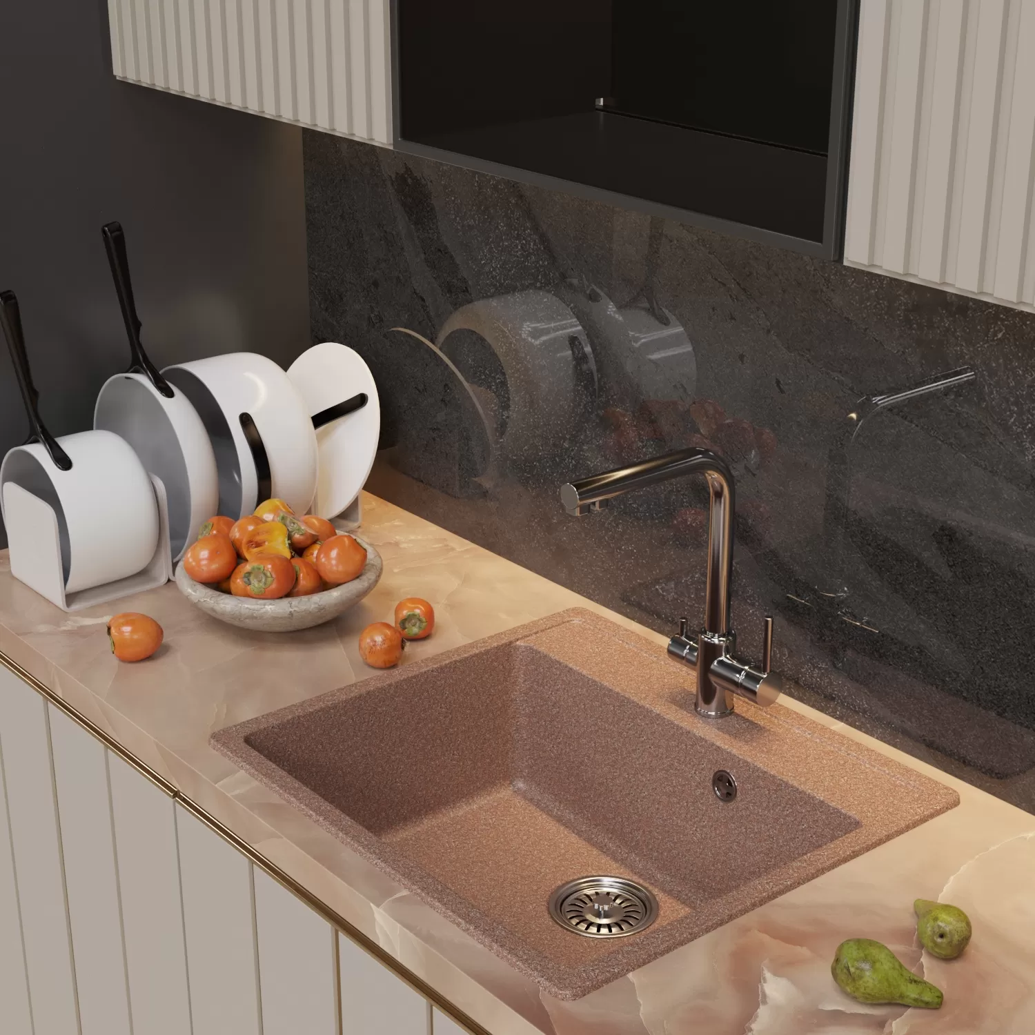 Мойка MIXLINE ML-GM15 терракотовая (307)  560*500*180мм NEW (551913)