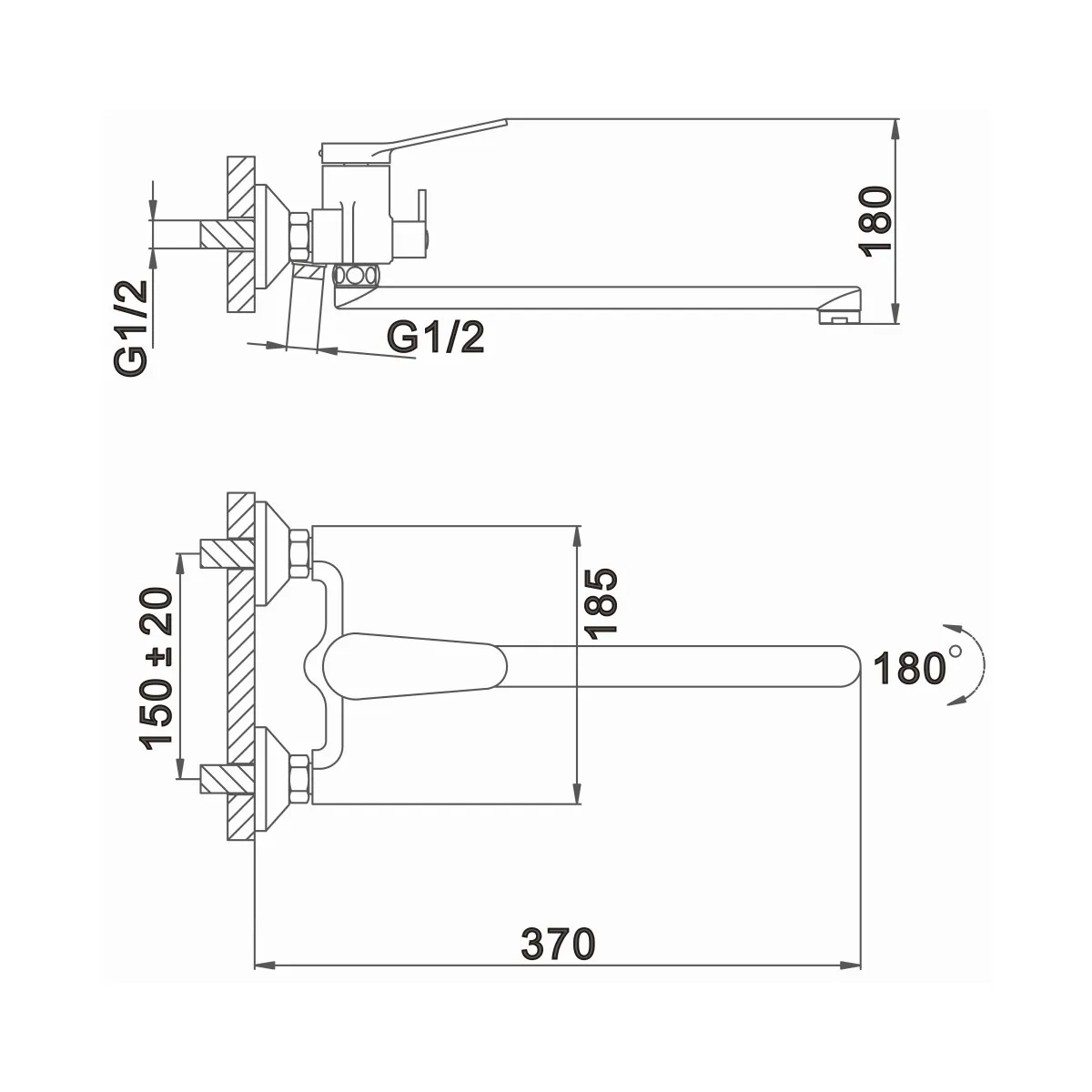 Смеситель для ванны D-Lin D147418, хром