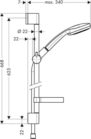 Душевой гарнитур Hansgrohe Croma 100 Multi/Unica’C Shower Set 65 см хром (27775000)