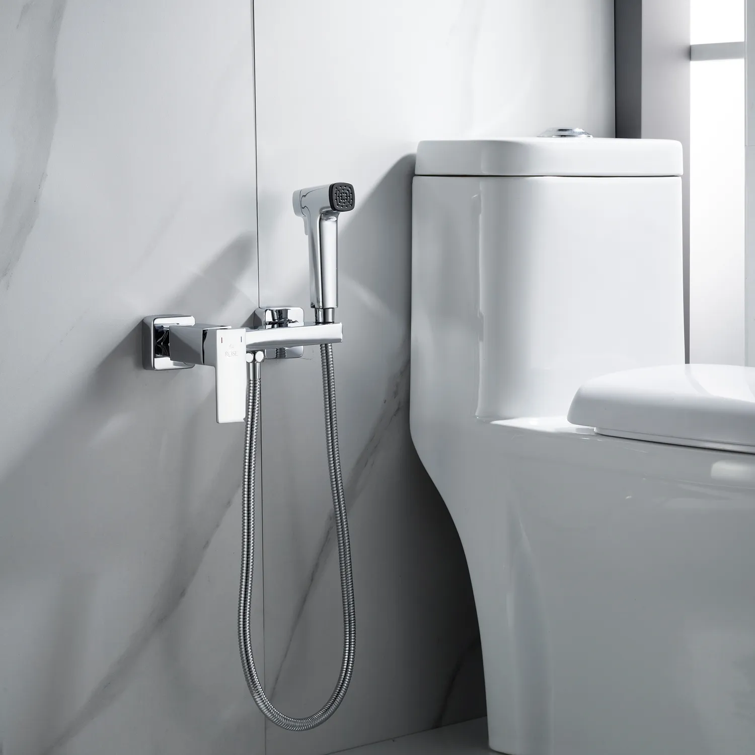 Гигиенический душ со смесителем Rose R2805-1, хром