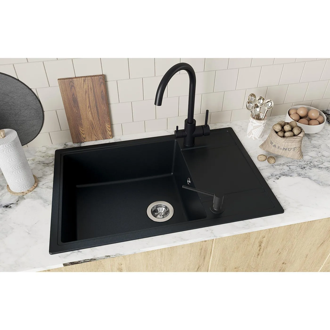 Кухонная мойка Florentina ЛИПСИ 20.505.D0780.302, антрацит