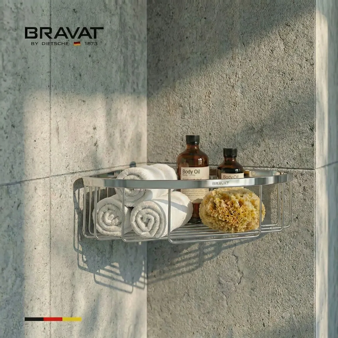 Полка угловая для ванной комнаты BRAVAT (D71005CP-SW)