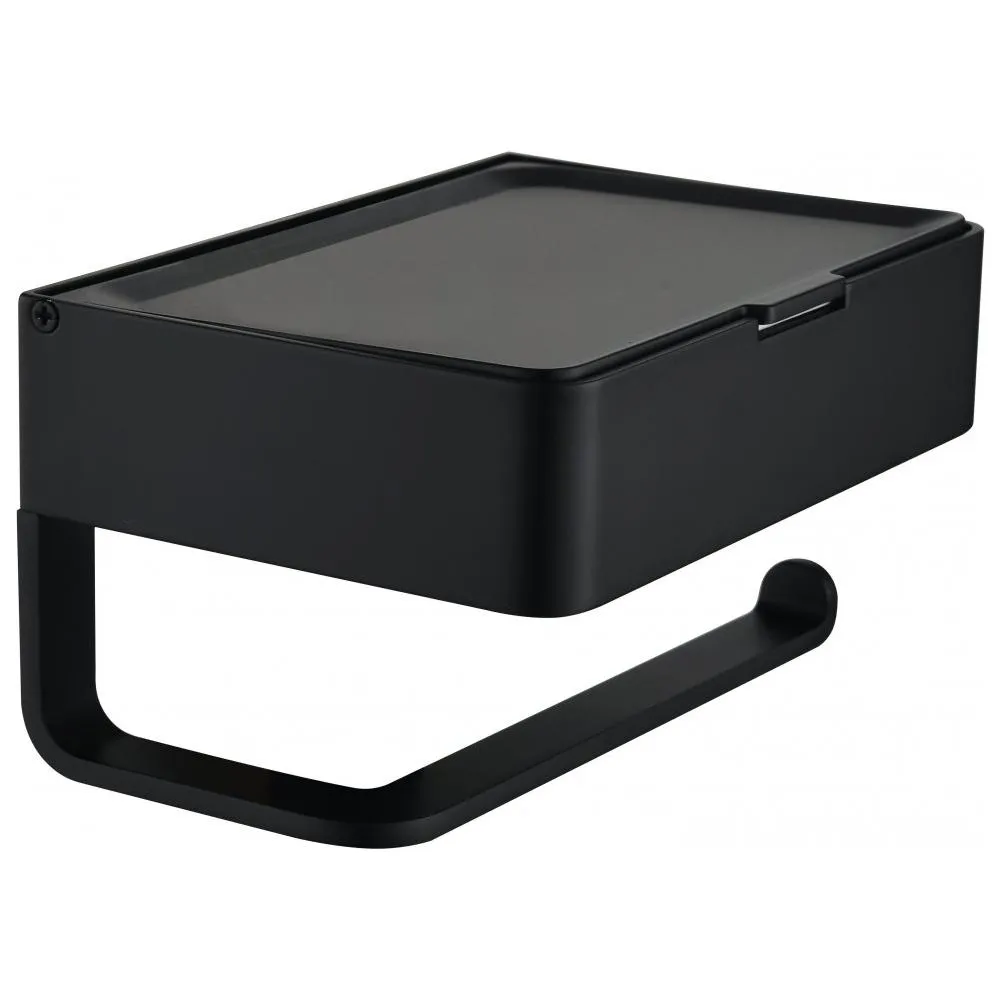 Держатель для туалетной бумаги с полочкой Grocenberg AC0050BL, черный