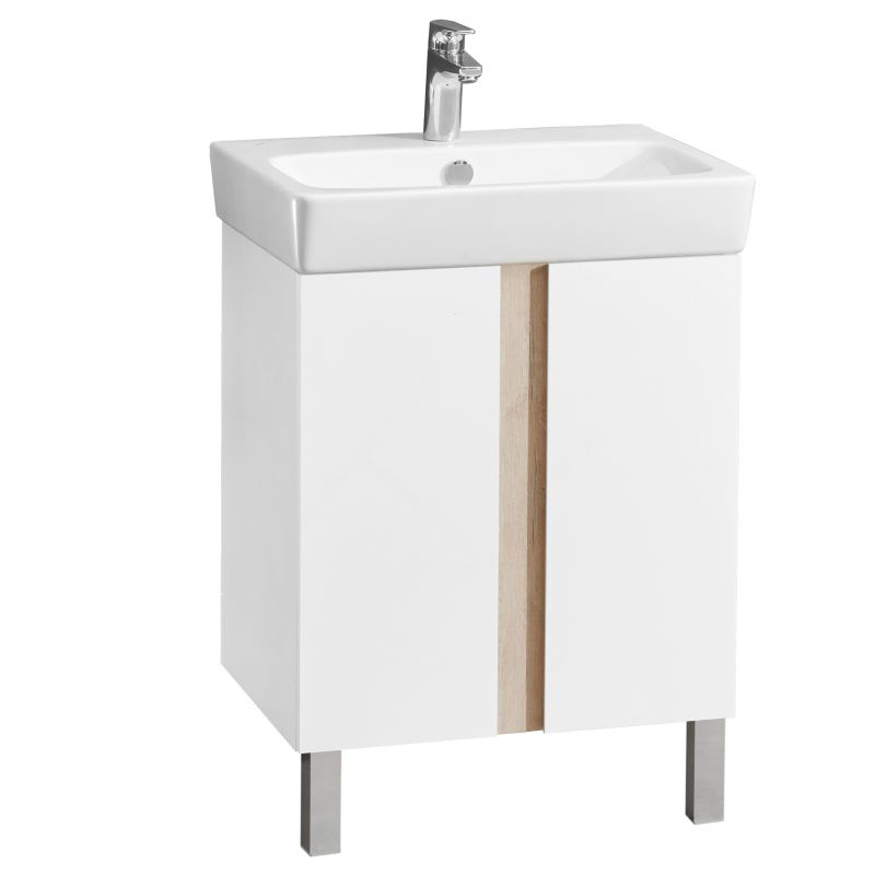 1A2574K0AHB20 Набор Aquaton: 1A257401AHB20 Тумба-умывальник Кантри 60 Бел/Дуб Верона/ 1WH302186 Раковина НЕО-60