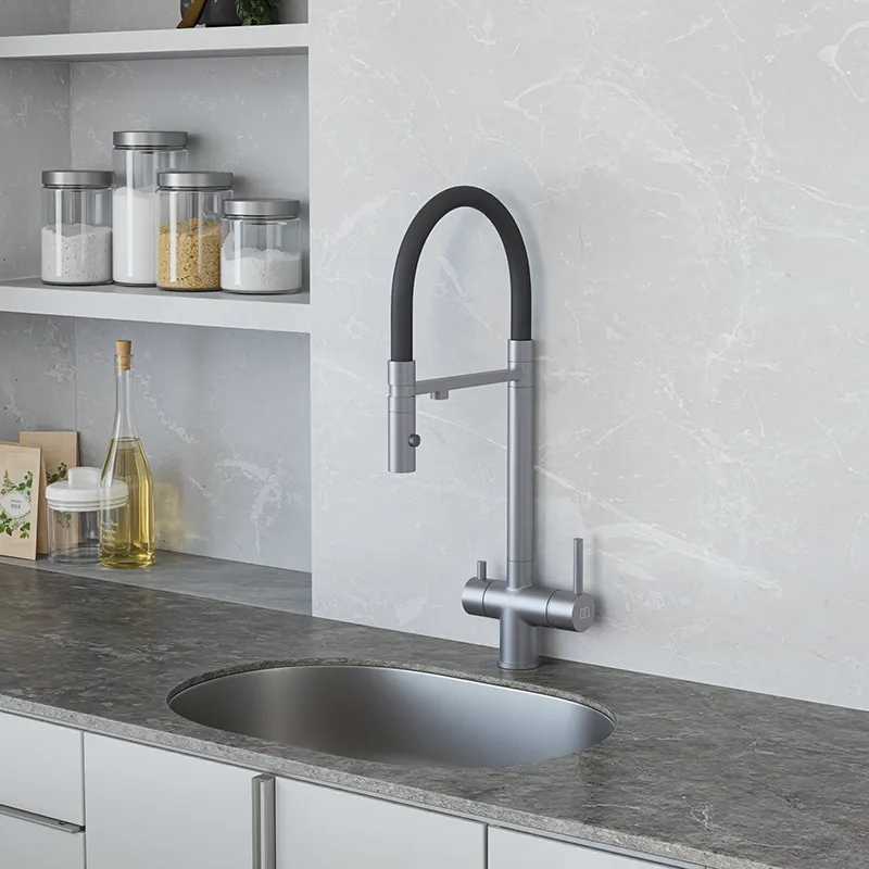 Смеситель для кухонной мойки DQ с фильтром графит (DA1462506Grey)