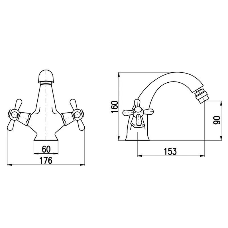 Смеситель для биде Rav Slezak MORAVA MK543.5SM, бронза
