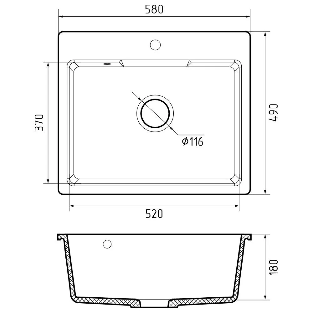 Кухонная мойка GranFest URBAN 658, темно-серый