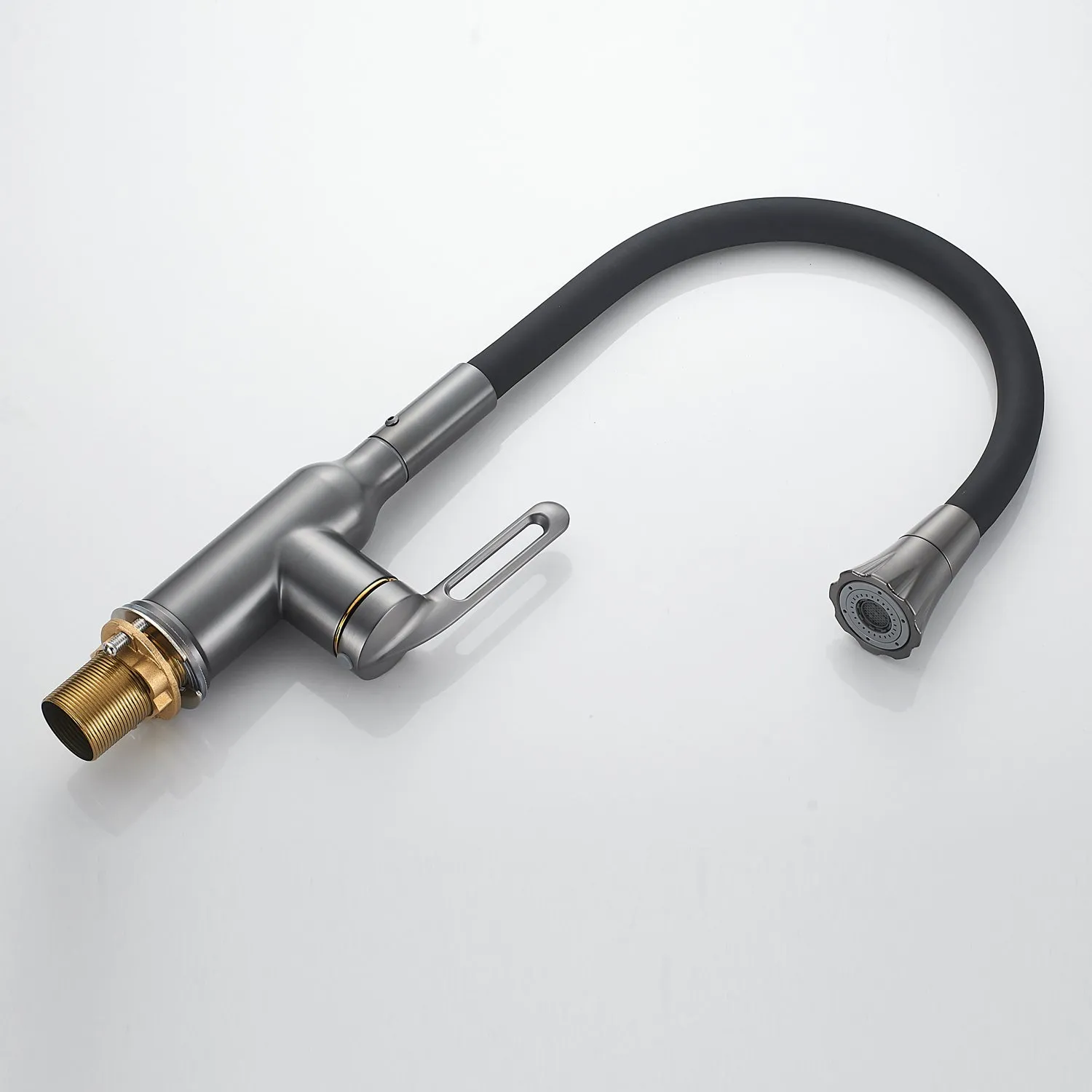 Смеситель для кухни с гибким изливом Raffine F303T-3, оружейная сталь