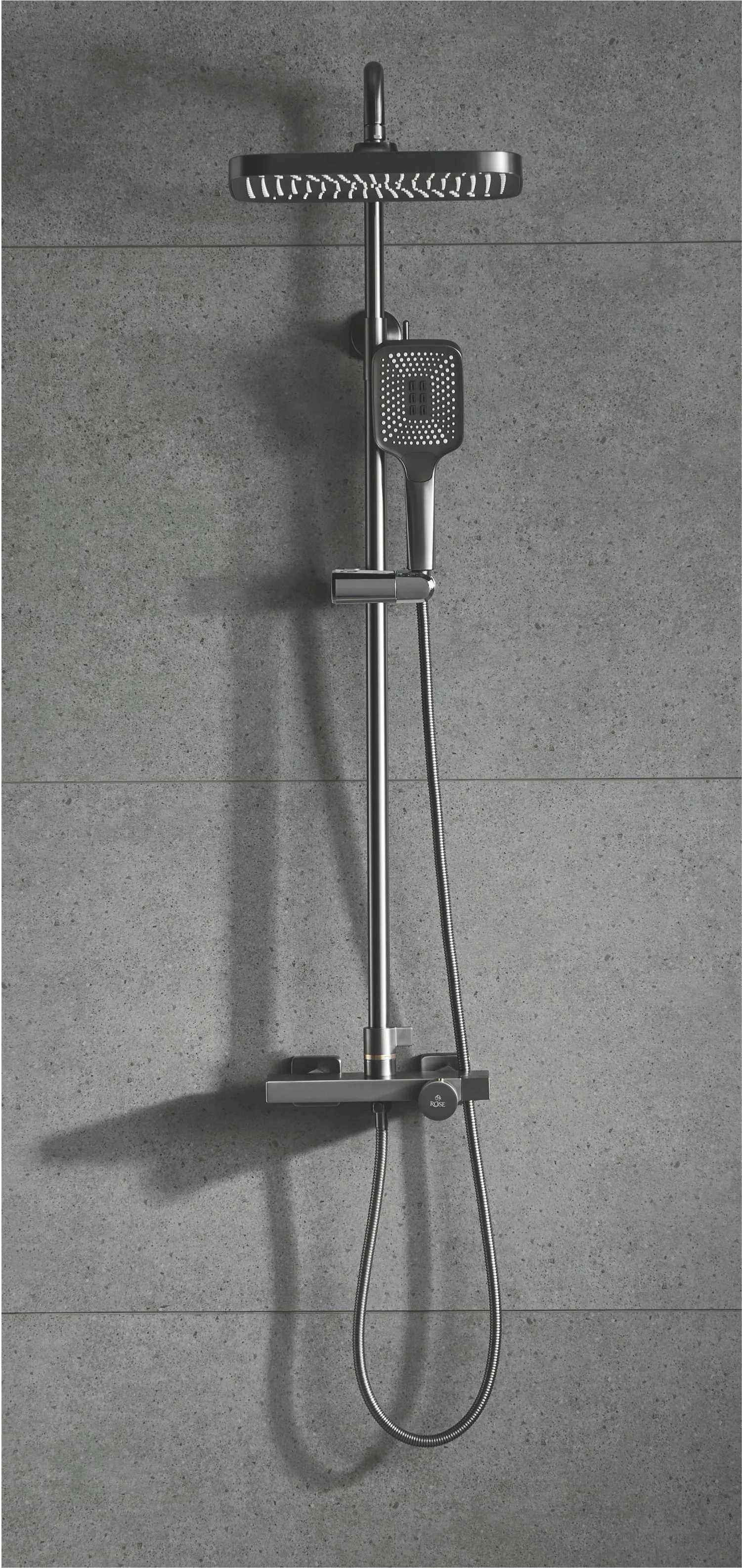 Душевая система с термостатом Rose R1896T-6, пепельный