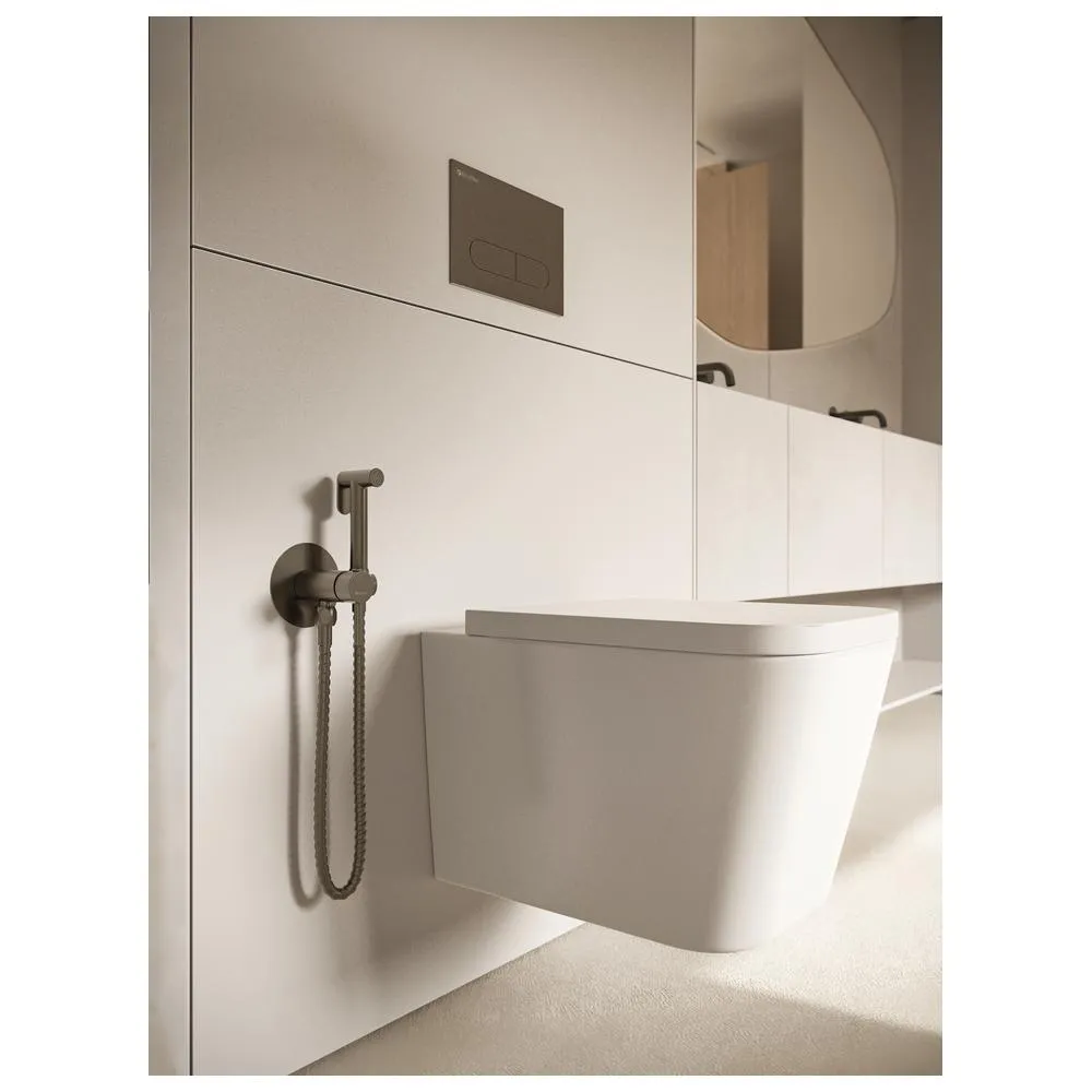 Гигиенический душ со смесителем встраиваемый Knotlor FHS01C1GM, вороненая сталь