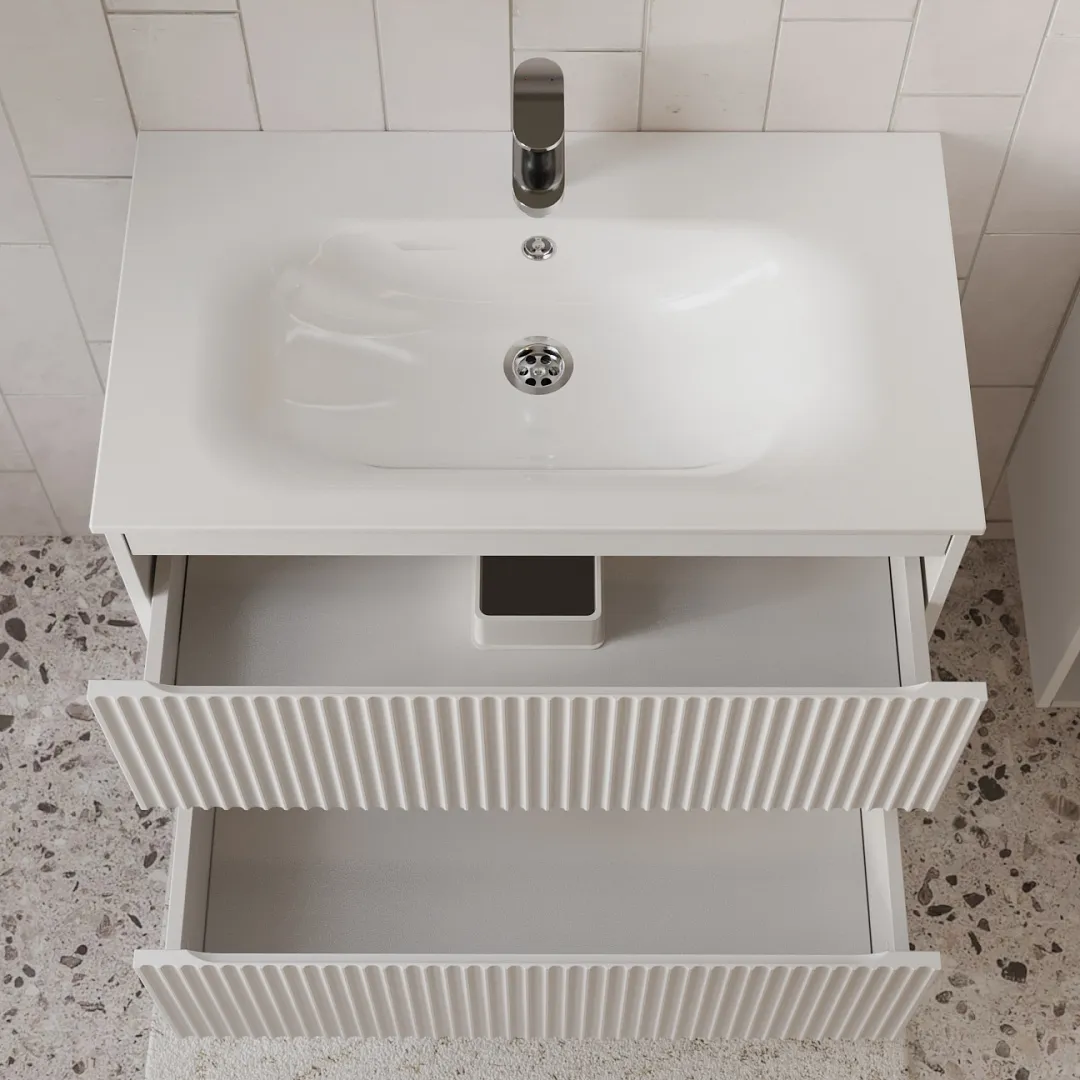 Тумба с раковиной подвесная (80см) Terminus Sicilia SIC10802900301O, белый