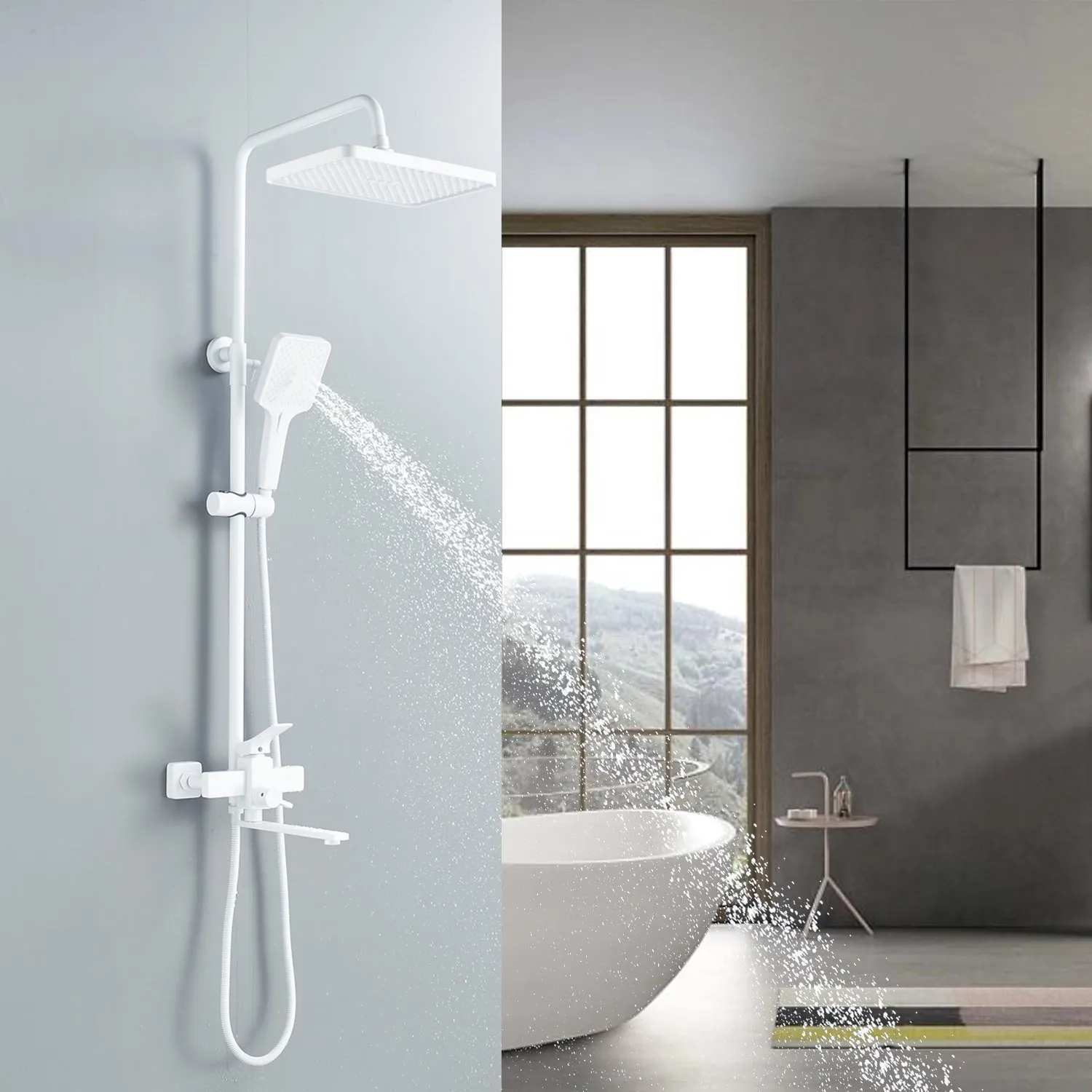 Душевая система Shevanik S6136C, белый