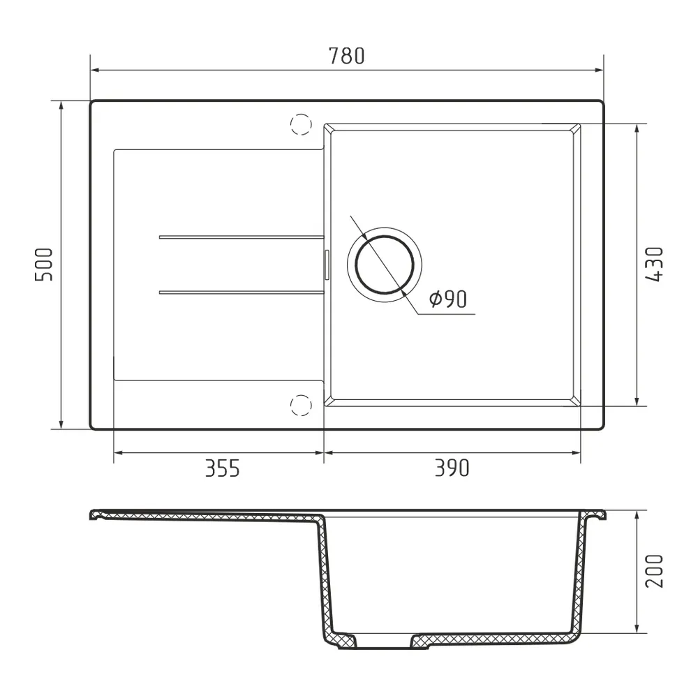 Кухонная мойка Rivelato LUMO LM-7850, коричневый