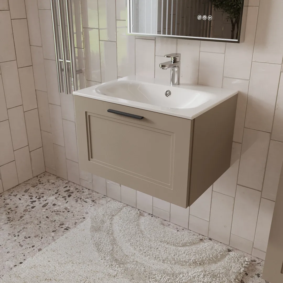 Тумба с раковиной подвесная (60см) Terminus Classik CLA10601200501O, капучино