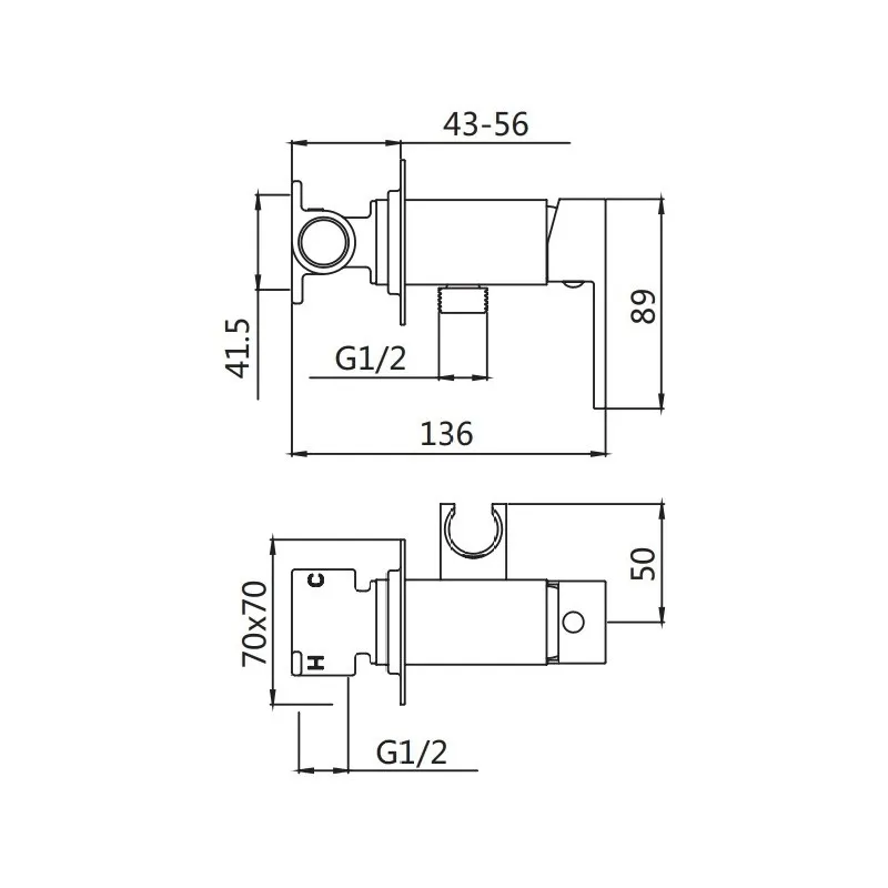 Гигиенический душ со смесителем Shevanik S127C, белый