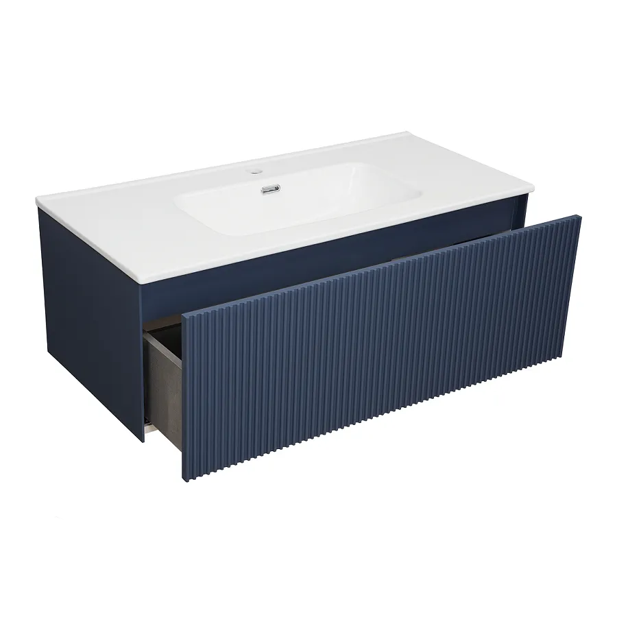 Тумба под раковину подвесная La Fenice Terra FNC-01-TER-BG-100, синяя