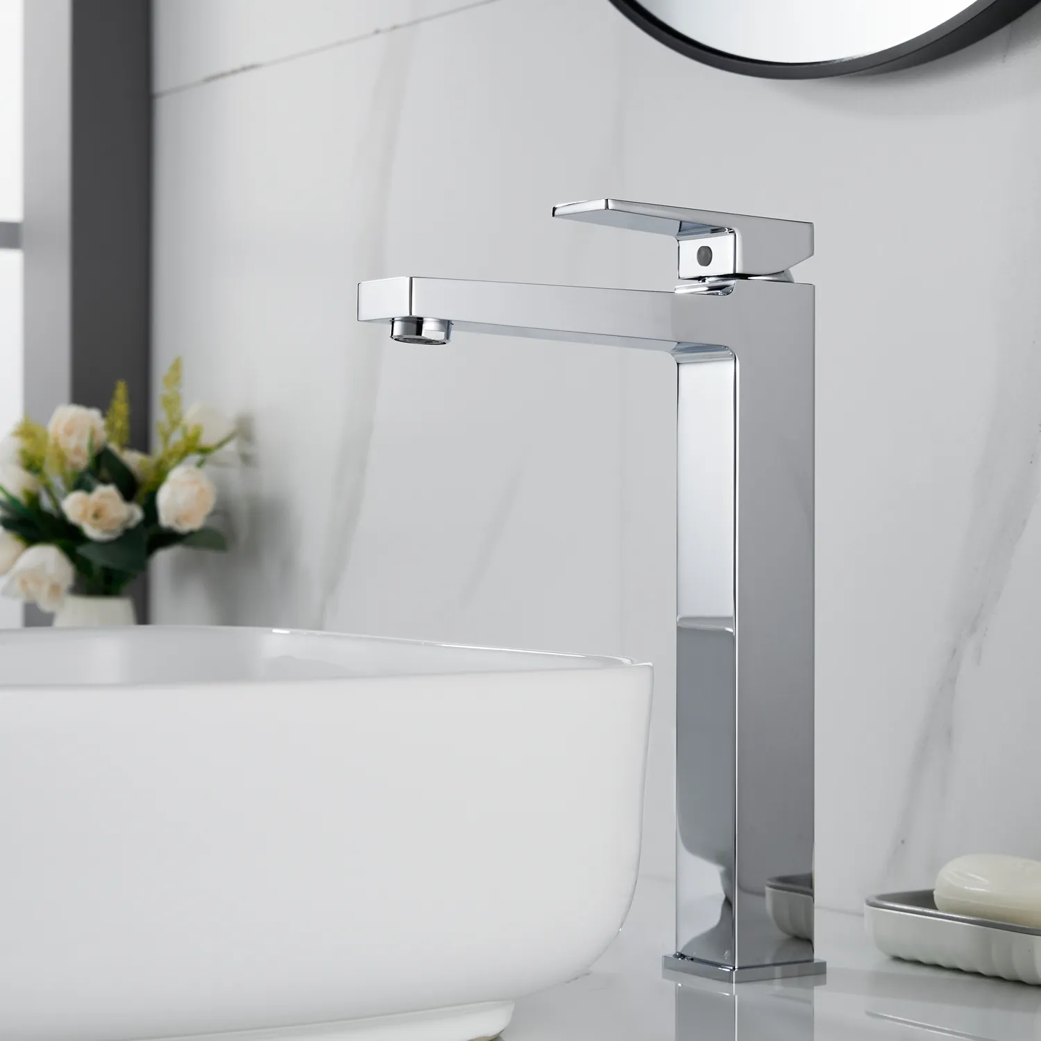 Смеситель для раковины высокий Rose R2811, хром