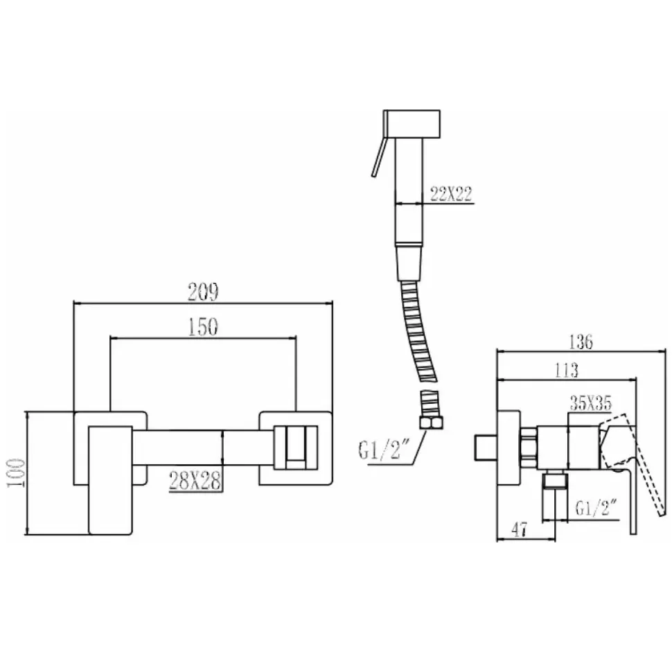 Смеситель для биде Savol S-FXQ005B