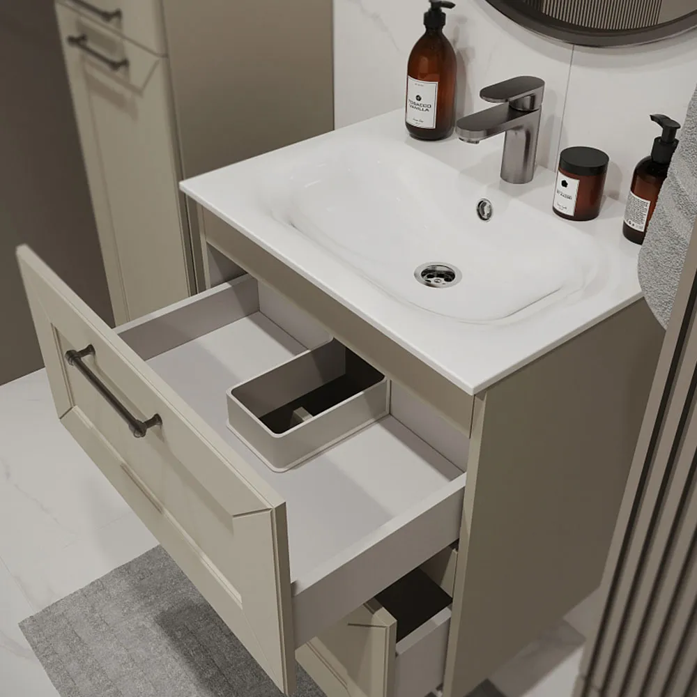 Тумба с раковиной подвесная (60см) Terminus Victoria VIC10602900101O, айвори