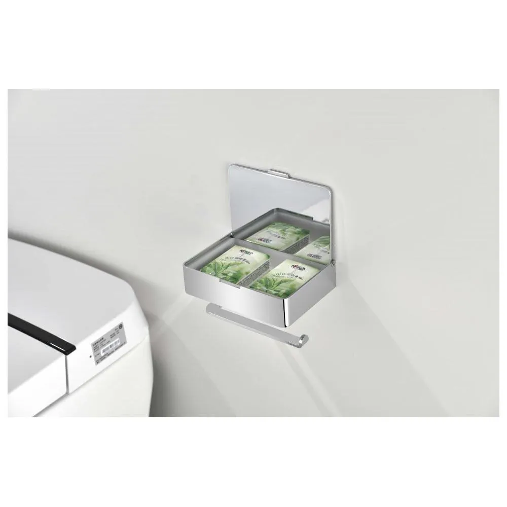 Держатель для туалетной бумаги с полочкой Grocenberg AC0050MG, матовое золото