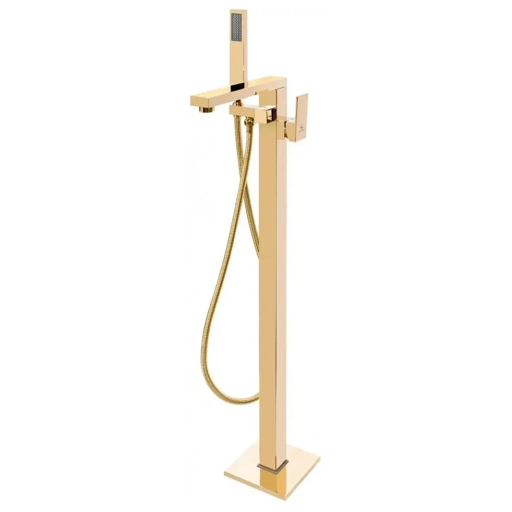 Смеситель напольный для ванны Groсenberg GB800GO, золото
