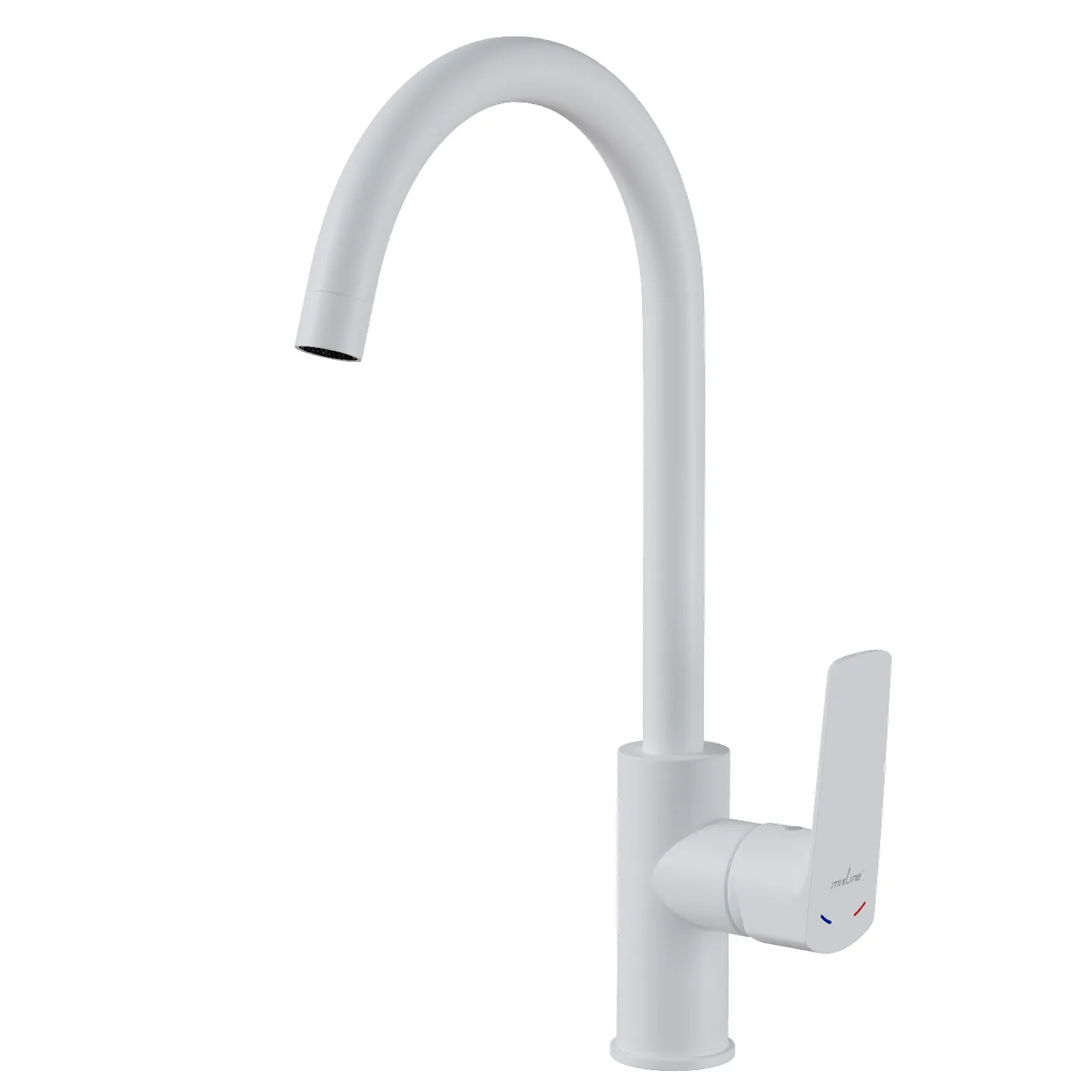 Смеситель для кухни 35k MIXLINE МЛ15-031(ML15-031W) выс.излив б/отв бок п/гайку (без подводки)БЕЛЫЙ (556664)