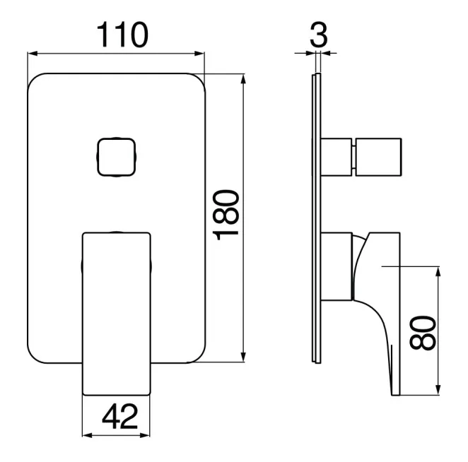 SE124100/ECR NOBILI SEVEN смеситель для ванны (внешняя часть)