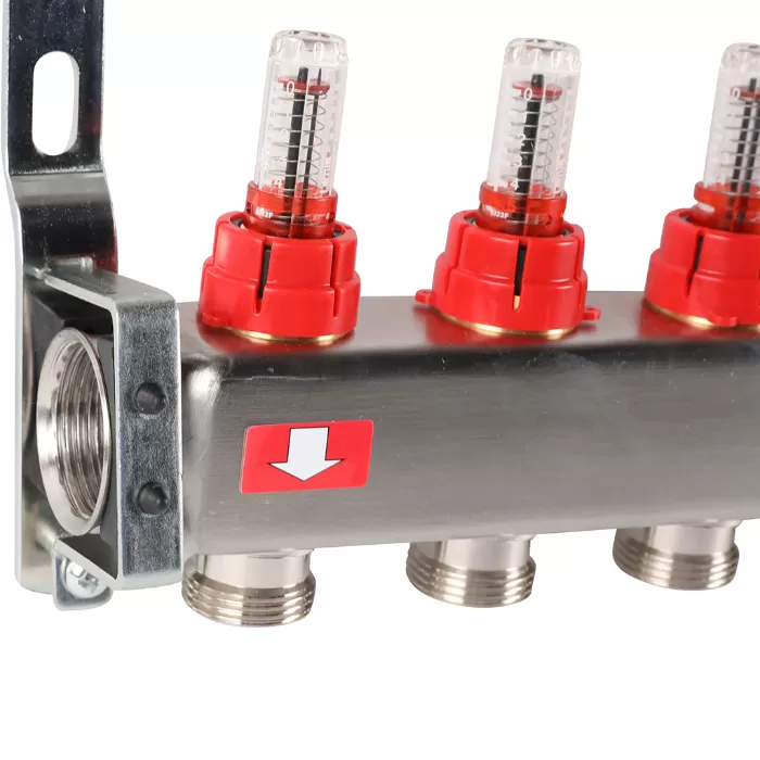 Коллектор Rommer 1"x3/4" на 11 контуров с расходомерами и запорными клапанами (RMS-1201-000011)