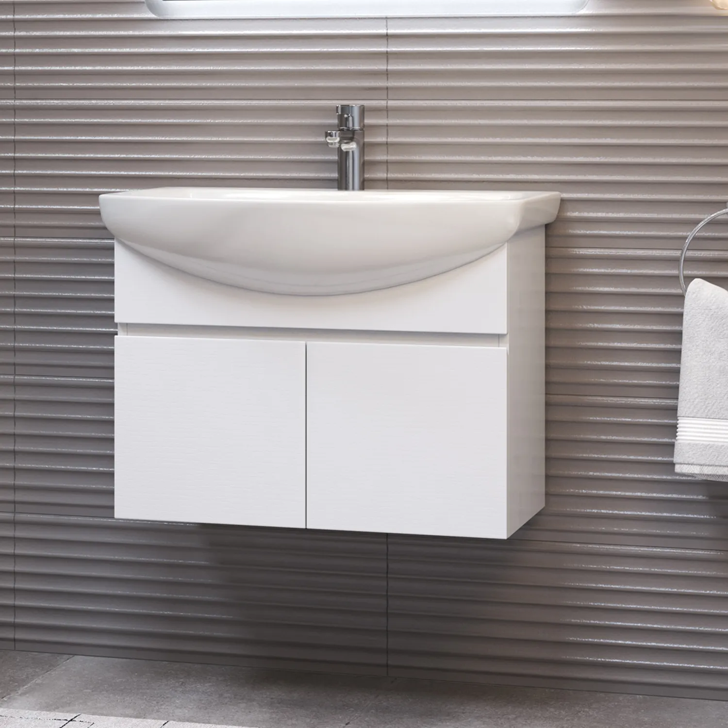 Тумба с раковиной подвесная VIGO Wing tp.WIN.BAL.60.2D белый, 60 см