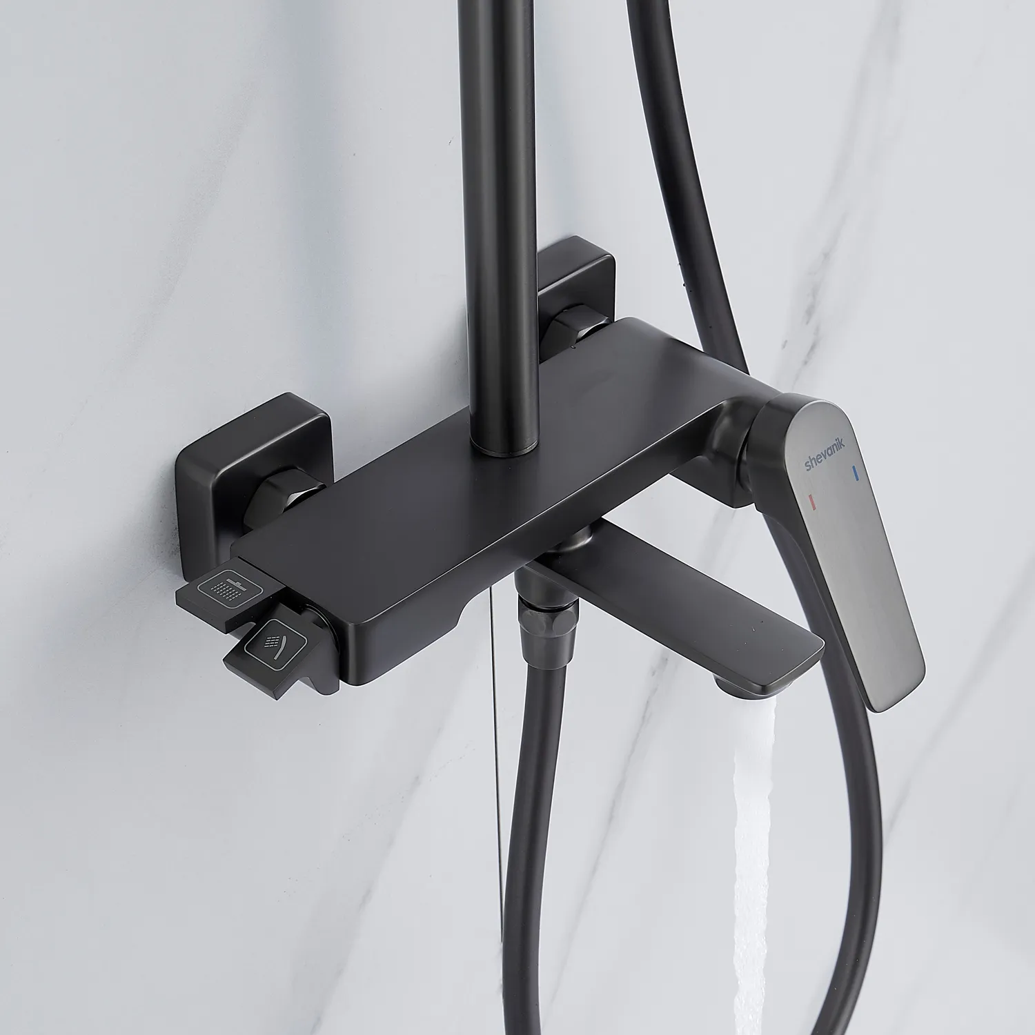 Душевая система Shevanik S4226T, оружейная сталь