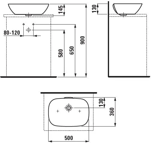 Раковина накладная Laufen Ino (1230.2) (50 см)