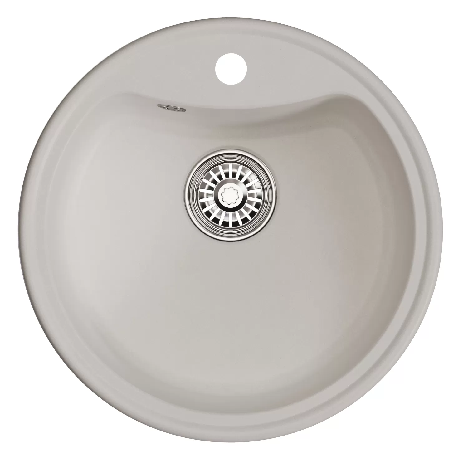 Мойкa MIXLINE ML-GM09 круглая  ультра-белая  (341) 510 мм (глуб. чаши 190) NEW (551802)